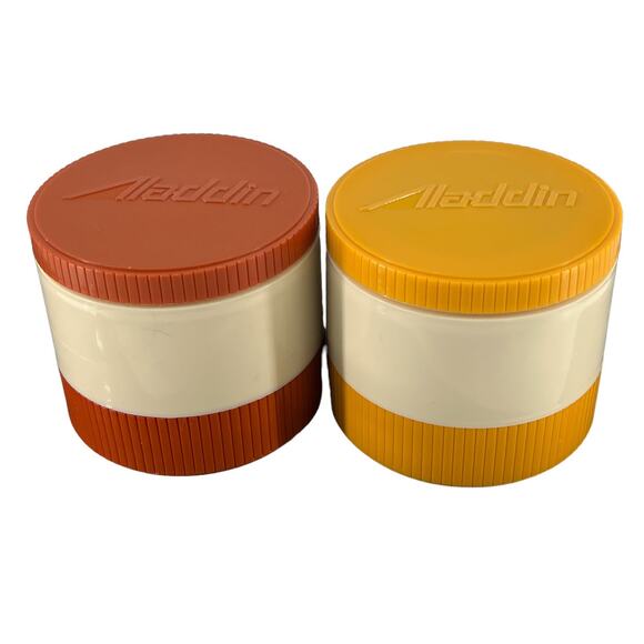 Aladdin VTG Retro Insulated Thermo Jars Freezer Lid Soup Drink Food 6oz Set of 2 - Picture 4 of 16